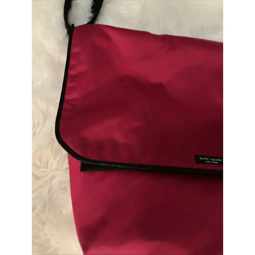 Kate Spade Women’s Spacious Red Messenger Crossbody Flap Zip Adjustable Strap